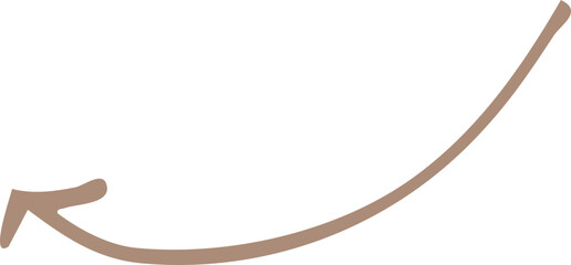down brown arrow hand draw element