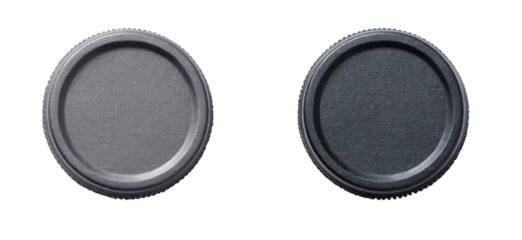 Two circular gray/dark gray textured discs