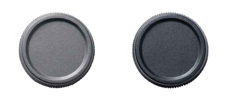 Two circular gray/dark gray textured discs