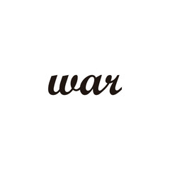 Letter war connect geometric symbol simple logo vector