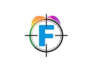 Colorful target letter F logo