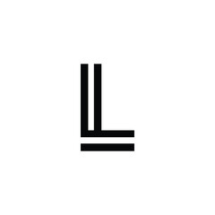 Letter L double lines geometric symbol simple logo vector