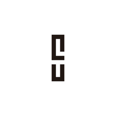 Letter L, E and U rectangle geometric symbol simple logo vector