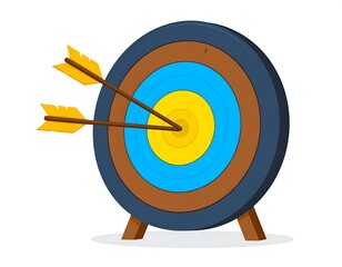 Colorful target with two arrows