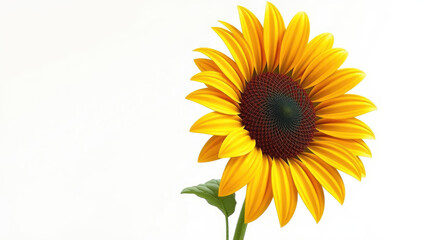 Fototapeta premium Bright Yellow Sunflower Floral Illustration