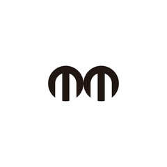 Letter MM circles geometric symbol simple logo vector