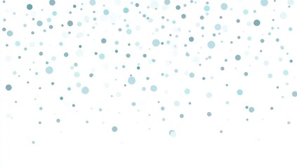 A scattered pattern of varied shades of light gray and blue circles on a white background creates a festive and delicate design.