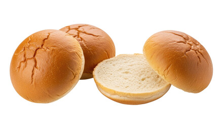 Hamburger buns isolated on white background cutout transparent png