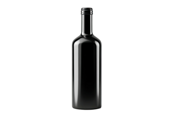 Dark wine bottle against black background
