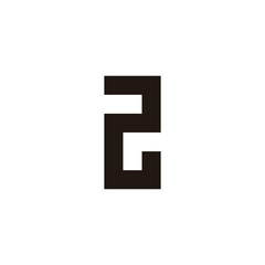 Letter r in number 2 square geometric symbol simple logo vector