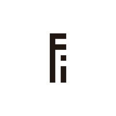 Letter F and i, square geometric symbol simple logo vector