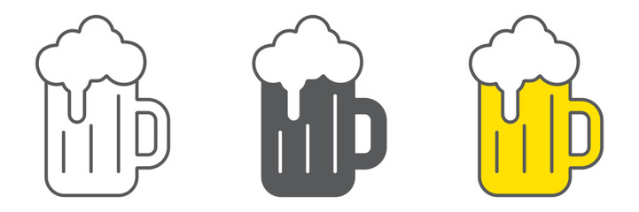 Beer icon, st patrick s day and alcohol, glass of beer sign, vector graphics, a linear pattern on a white background, editable stroke.