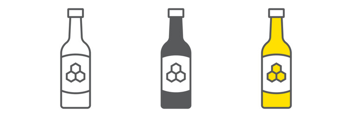 Mead icon, st patrick s day and alcohol, honey sign, vector graphics, a linear pattern on a white background, editable stroke.