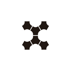 Letter X modern, unique geometric symbol simple logo vector