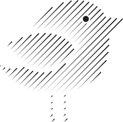 Abstract Geometric Bird with Stripes Vector