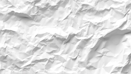 Obraz premium A close-up view of crumpled white paper, showcasing a textured surface with deep creases and folds.