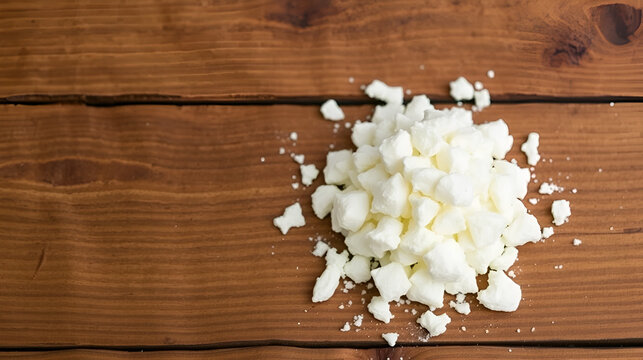 Hydrolyzed collagen protein on wooden table - Powered by Adobe