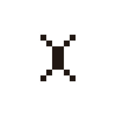 Letter X layer, geometric symbol simple logo vector