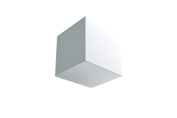 Isolated white cube graphic