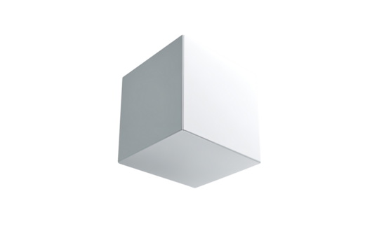 Isolated white cube graphic