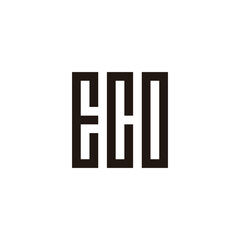 Letter ECO square, rectangles geometric symbol simple logo vector