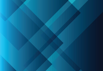 Fototapeta premium Dynamic abstract background with layers of overlapping geometric shapes in a vibrant blue and deep teal gradient, ideal for corporate or tech designs.