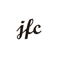 Letter jfc connect geometric symbol simple logo vector