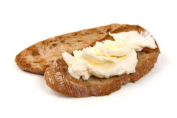 Bread Cream Cheese, isolated on white background