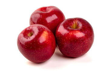 Three Red Apples, isolated on white background