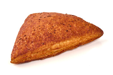 Triangle Savory Puff Pastry, isolated on white background