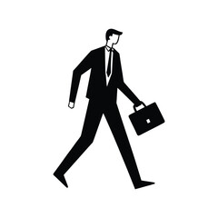 confident businessperson walking with a briefcase.eps