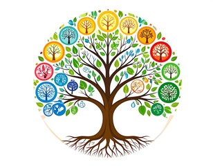 Colorful tree of life graphic