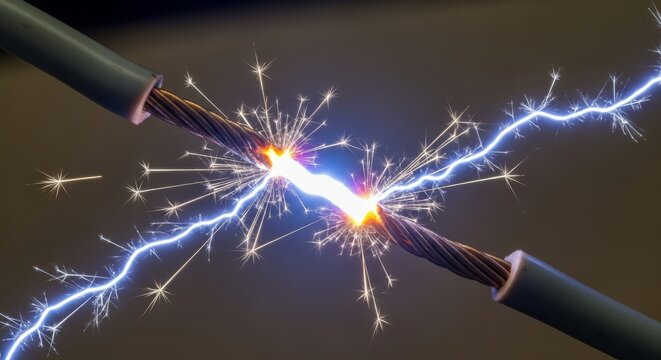 Electrical Short Circuit Sparks Energy.