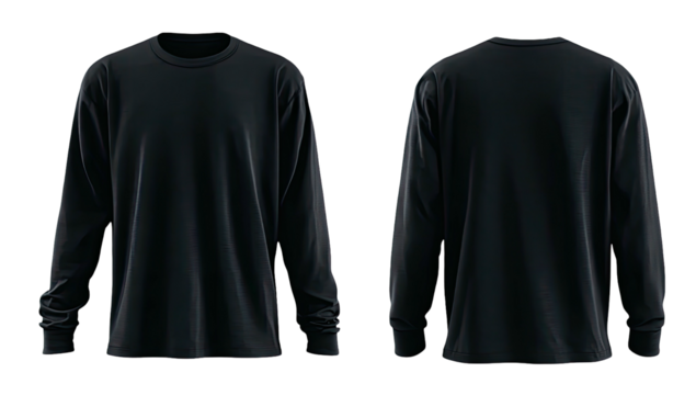 Mockup of a black long-sleeve shirt