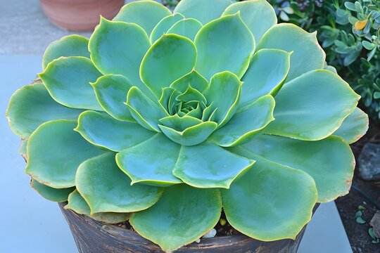 Stunning Echeveria Succulent in Pot, Green Rosette Plant