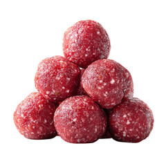 Beef meatball pile on transparent background
