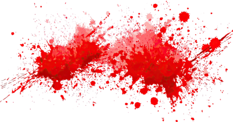 Abstract splattered red and white paint