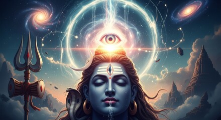 Cosmic Meditation of Lord Shiva with Third Eye Awakening.
