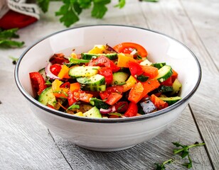 Colorful vegetable salad in a bowl (1)