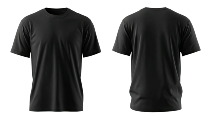 Front and back view of a dark gray t-shirt