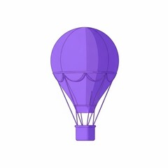 Obraz premium Purple Hot Air Balloon Isolated on White Background.