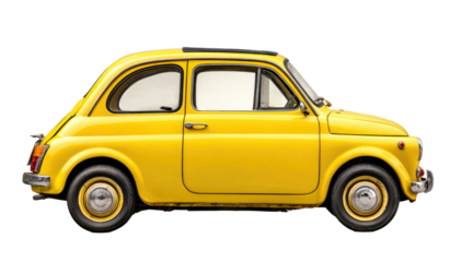 Side view of a classic yellow car