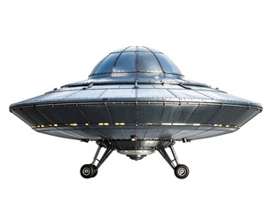 Obraz premium Futuristic gray saucer-shaped spacecraft