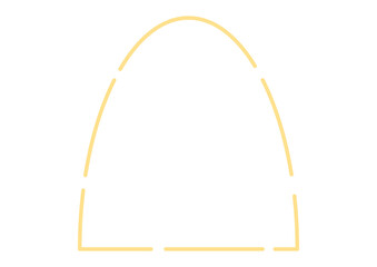 分断されたアーチ状のラインフレーム