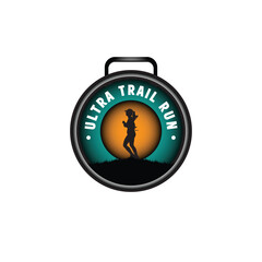 ultra trail run logo vector image