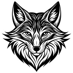 Majestic Fox Head Vector Sticker, Tattoo, T-shirt Design