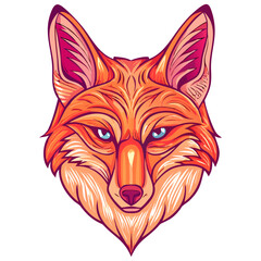 Majestic Fox Head Vector Sticker, Tattoo, T-shirt Design