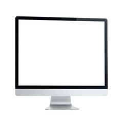 Modern all in one desktop computer isolated on transparent background