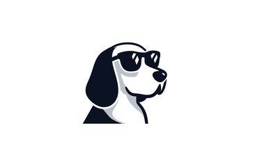 Stylized beagle wearing sunglasses