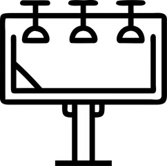 billboard signs vector outline icon on white or transparent background. branding or advertising or company outline icons. Printable sticker.